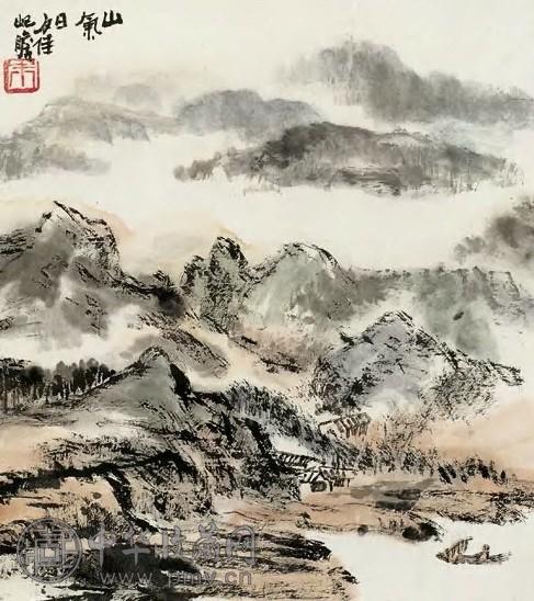 近现代 朱屺瞻 山气日夕佳 镜心