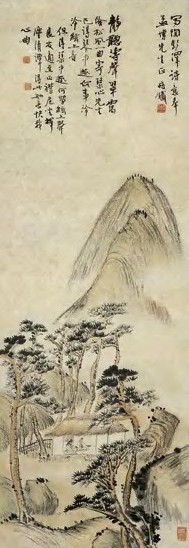 近现代 钱瘦铁 静听涛声 轴