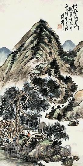蒲华 松壑鸣泉 轴