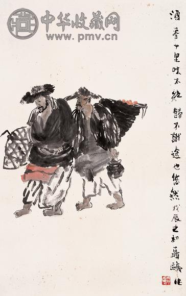 聂鸥 酒香十里图 立轴 纸本