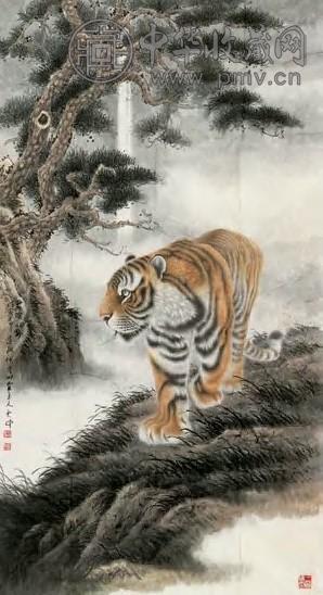 冯大中 君临山野 单片 设色纸本