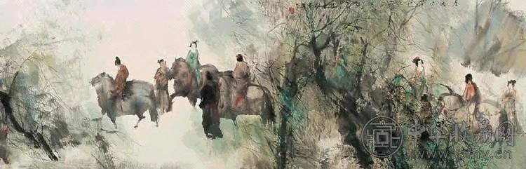 彭先诚 游春图 镜心 设色纸本