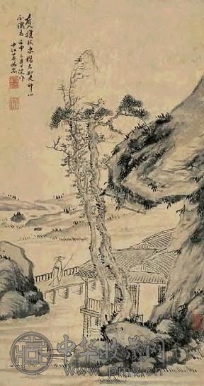 莫如忠 壬申(1572年作) 山水 立轴 水墨纸本