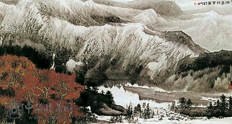 郑百重 瑞春祥雪 镜框 纸本设色