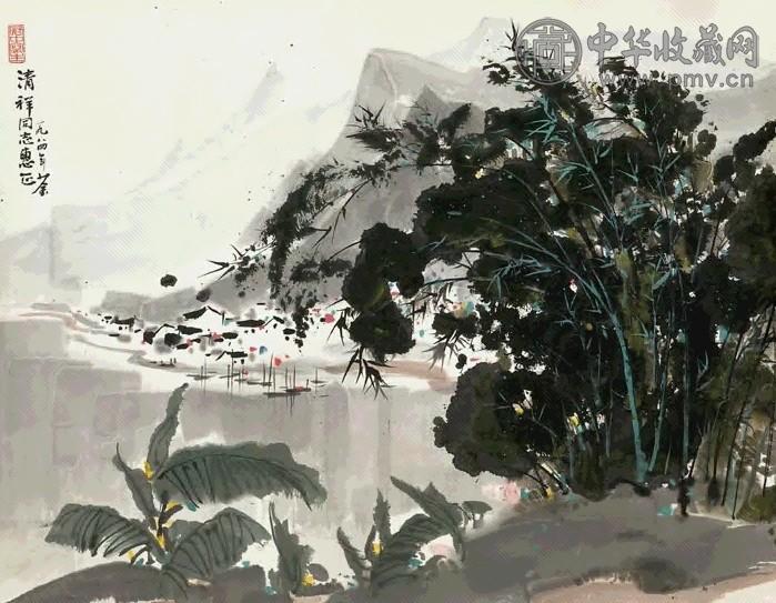当代吴冠中水乡夏景镜心收藏资讯|艺术家|书画家|书画名人|书法家-中华