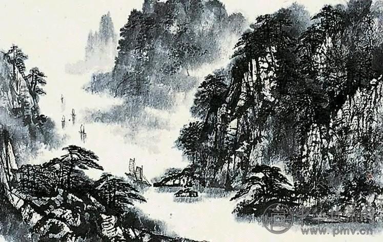 李颖 山水 立轴 设色纸本