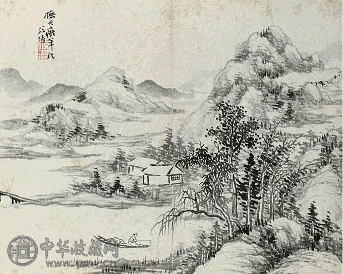 邹小涛 山水 册页 水墨纸本