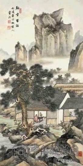 现代 叶昀 谿堂客话 轴
