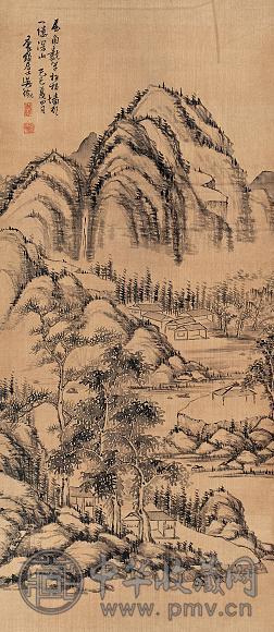 吴徵 庚辰(1940年)作 山水 立轴 水墨纸本