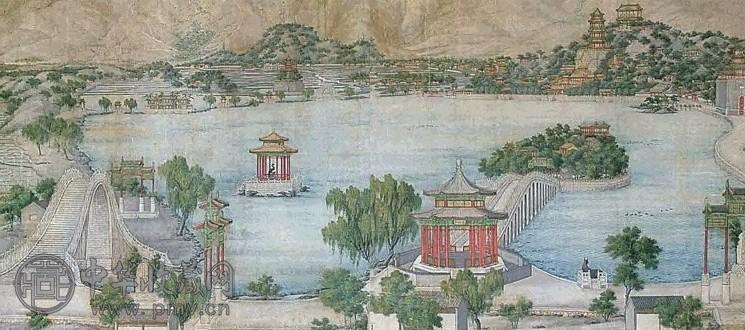 清 颐和园 横披 设色纸本