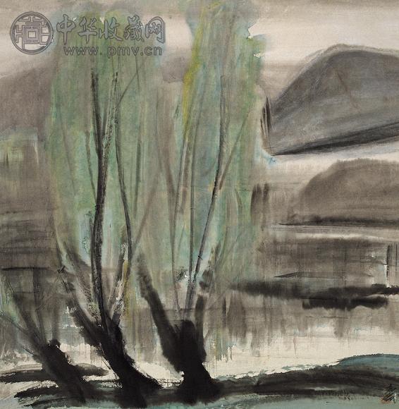 林风眠 翠堤春晓 镜心 设色纸本