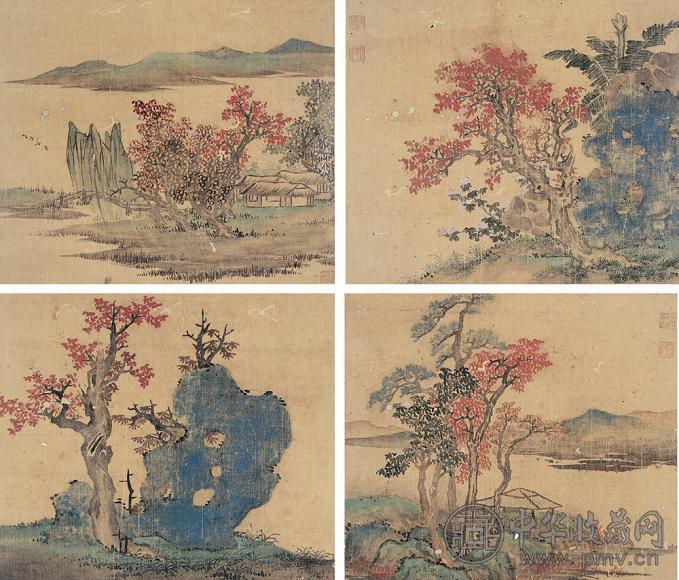 蓝瑛(款) 山水 镱心 纸本