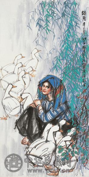 史国良 辛巳(2001年)作 绿荫 镜心 设色纸本