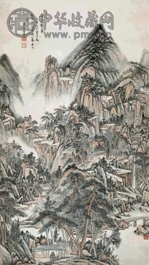 王昱 1729年 层峦耸翠 立轴 设色纸本