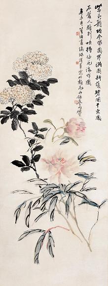 商笙伯 辛未(1931年)作 花卉 立轴 设色纸本