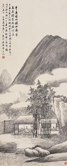 吴穀祥 壬寅(1902年)作 千寻修竹 立轴 水墨纸本