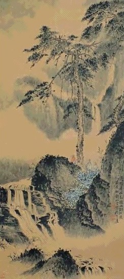 近现代 钱松嵒 松山雨过 轴