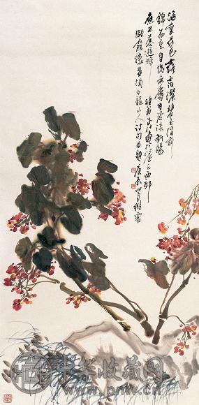 董芷林 2000年作 花卉 立轴 设色纸本