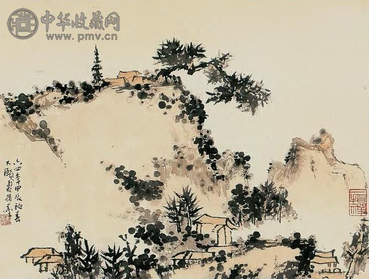 潘天寿 秋山图 轴 纸本设色