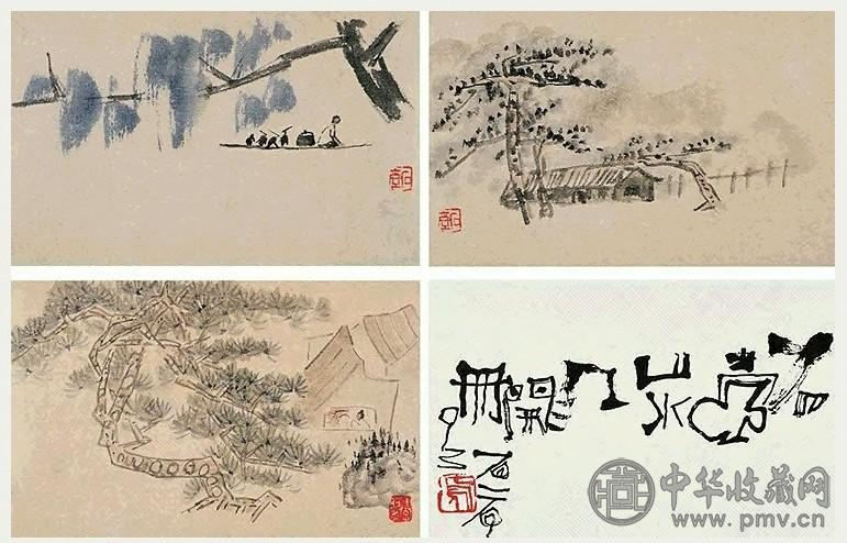 近现代 陈子庄 山水 册(8幅)