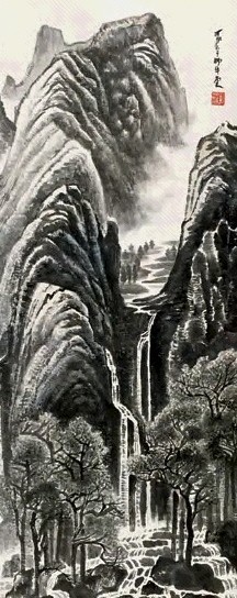 李可染 山高水长图 立轴 设色纸本