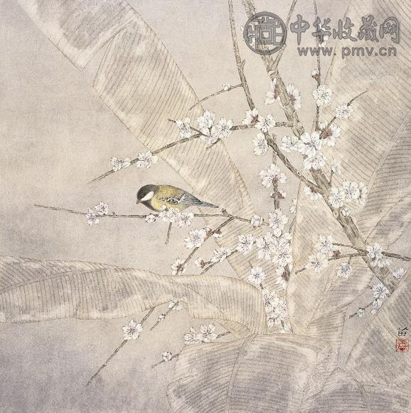 雷苗 花鸟 镜心 设色纸本