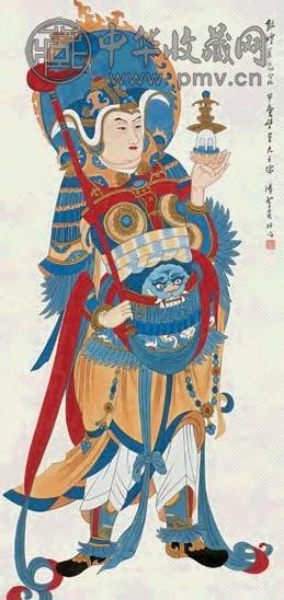 潘絜兹 天王像 镜心 设色绢本