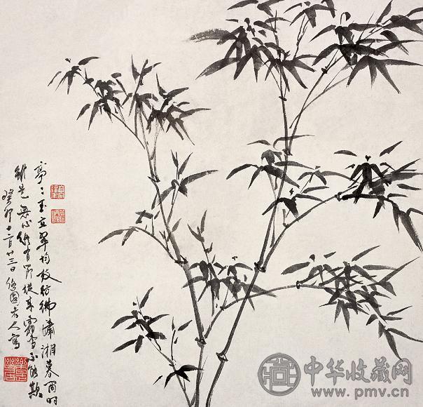 高络圆 癸卯(1903年)作 竹子 立轴 设色纸本