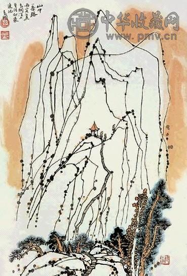 孙克纲 山中一条路 立轴 设色纸本