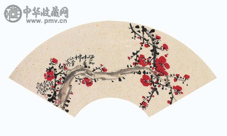 郭怡芳 梅花本是神仙骨 扇面 设色纸本