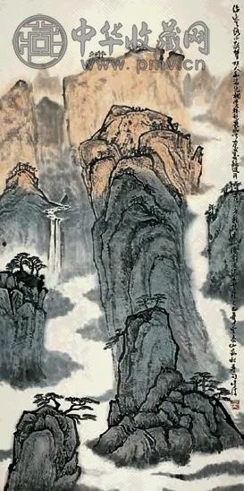 吴休 山水 立轴 设色纸本