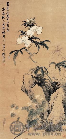 张熊 1880年作 花卉 镜心 设色纸本