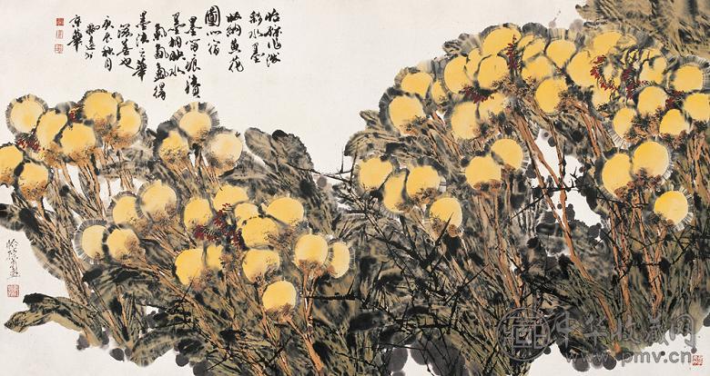 郭怡孮 庚辰(2000年)作 版纳黄花图 镜心 纸本