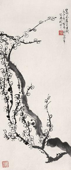 关山月 1993年作 梅花 立轴 纸本