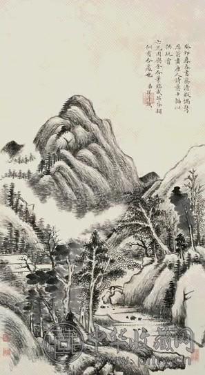 永瑢 1783年作 溪涧寒林 立轴 水墨纸本