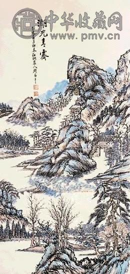 周易午 湖光春霁 立轴 设色纸本