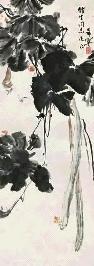 于希宁 花虫 立轴 纸本
