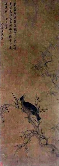 王武 花鸟 立轴 水墨绢本