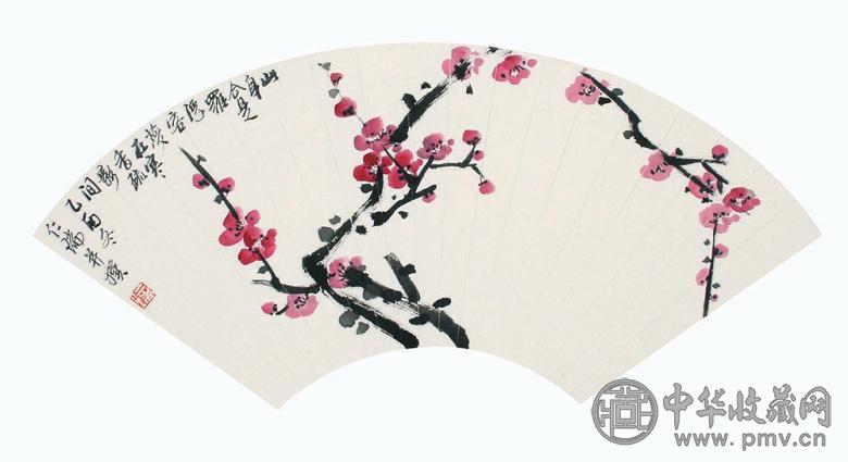 王仁瑞 寒香疏影 扇面 设色纸本