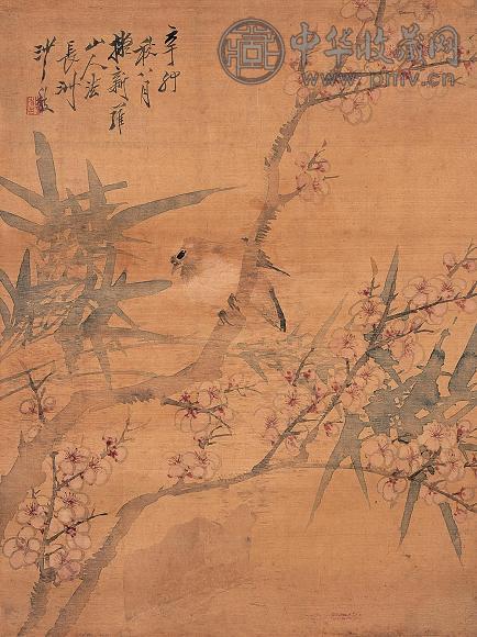 沙馥 1890(辛卯)年作 花鸟 立轴 设色绢本