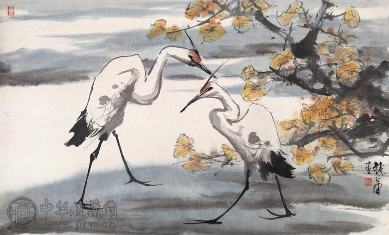 钱行健 鹭鸶 镜心 纸本