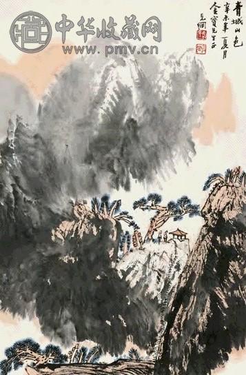 孙克纲 1991年作 青城山色 立轴 设色纸本