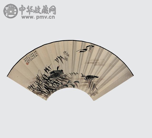 吴青霞 扇面 扇面 设色纸本