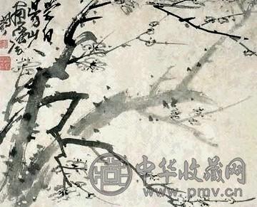 闵贞(款) 梅花 镜心 水墨纸本