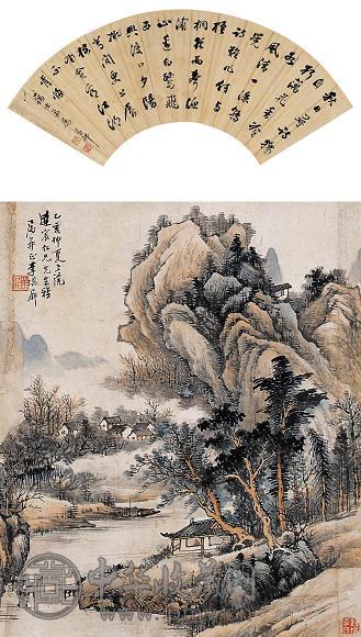 李瑶屏 等 乙亥(1935年)作 书画合璧 镜心 设色纸本