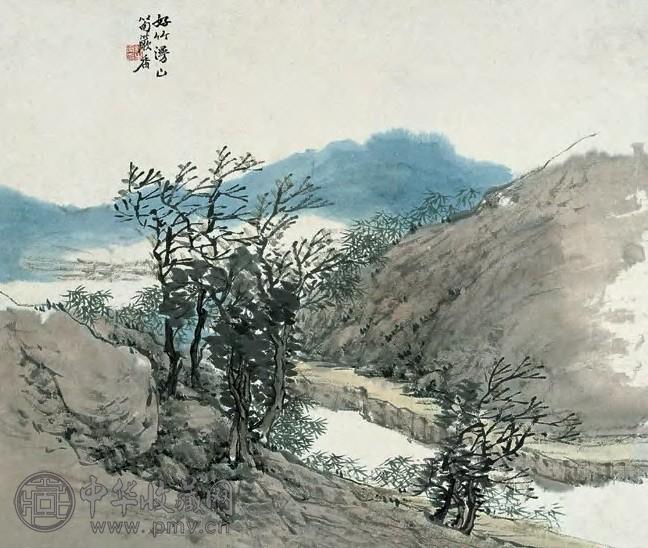 萧煦 1882年 山水 册页(12开选1) 设色