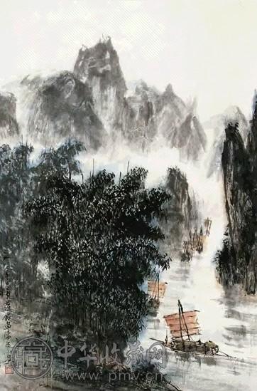 罗铭 山水 立轴 纸本