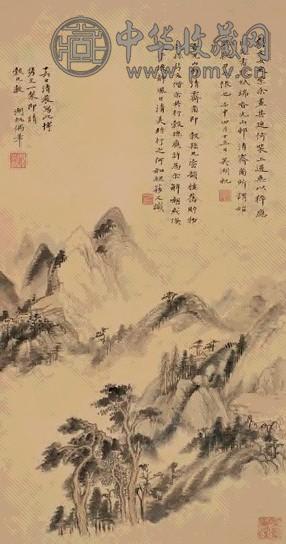 近现代 吴湖帆 山邨清霁 轴