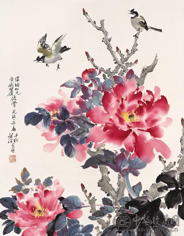 周千秋 梁灿缨 1991年作 富贵白头 镜心 设色纸本