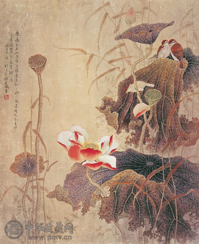 冯沫 甲申(2004年)作 花鸟 镜心 设色纸本